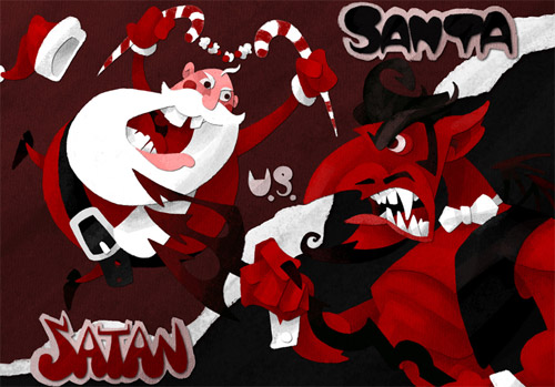 Vs santa. Santa Satan. Santa is Satan. Santa Satan Santana.