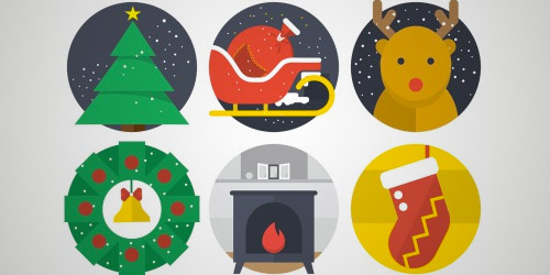 free Christmas flat icons