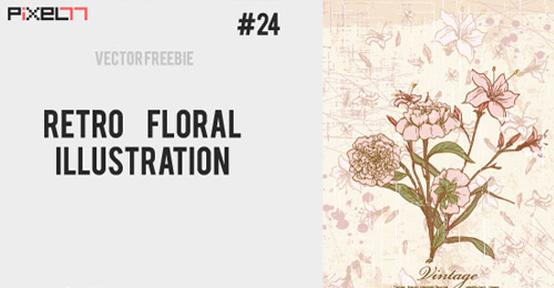 free retro floral vector