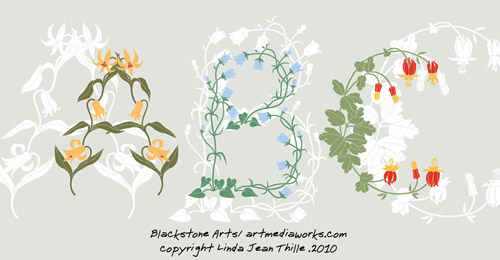 abc vector floral free