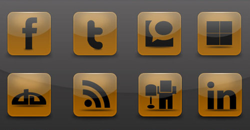 brown social icon pack