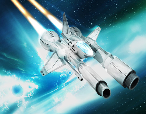 spaceship fighter illustration