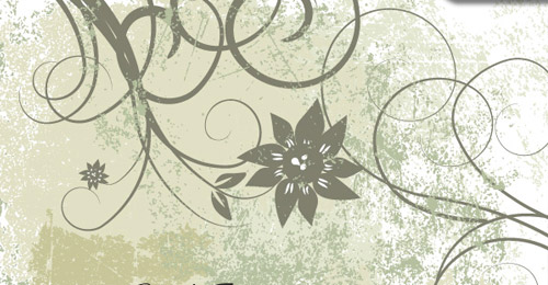 free grunge vector floral background