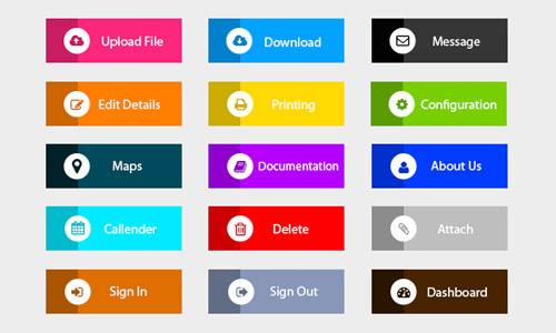 flat buttons free psd
