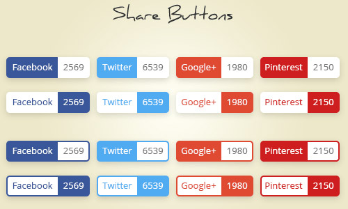 share buttons psd free