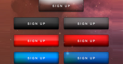 sign up buttons psd template