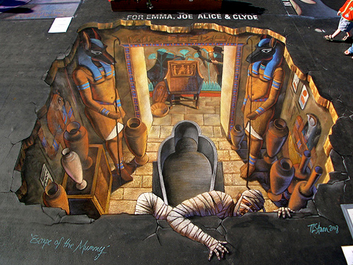 new 3d street painting