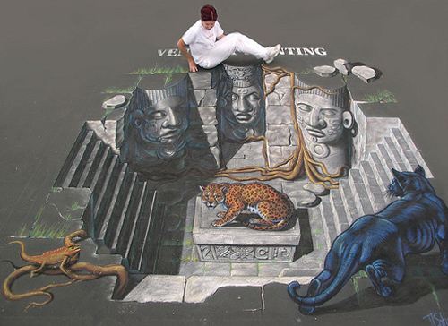 cool 3d street painting