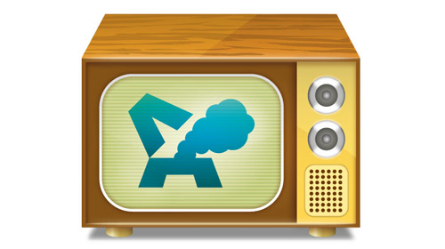 vintage TV set icon tutorial