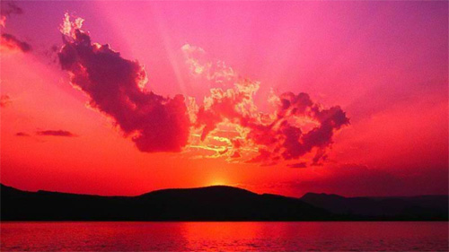 red purple sea sunset wallpaper