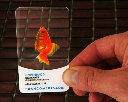 fish round corner business card