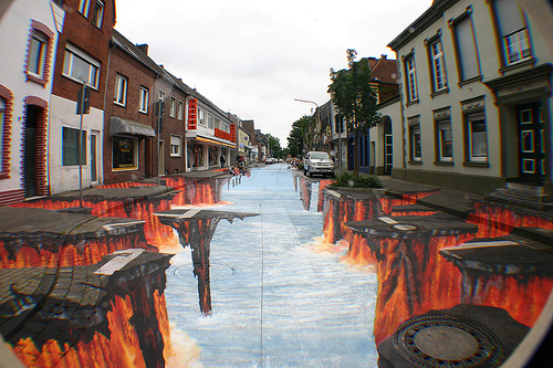 beautiful street 3d painting