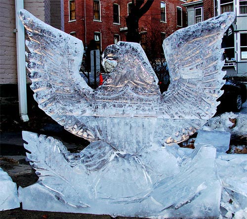 ice eagle sculpture