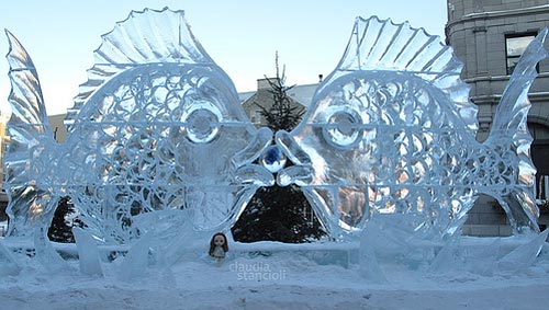 fish ice sculpture