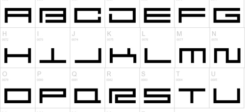 square pusher font