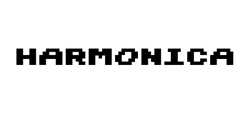 harmonica pixel font