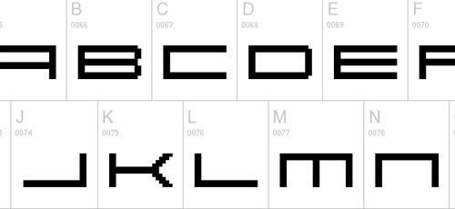 abstract pixel font