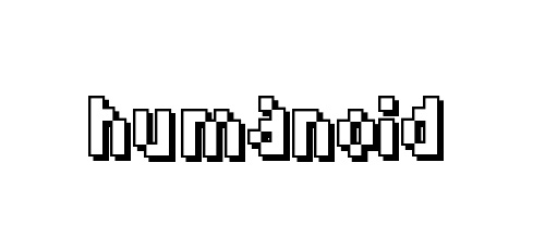humanoid pixel font