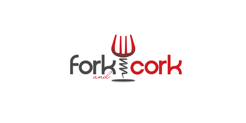 Fork and Cork Wine Logo