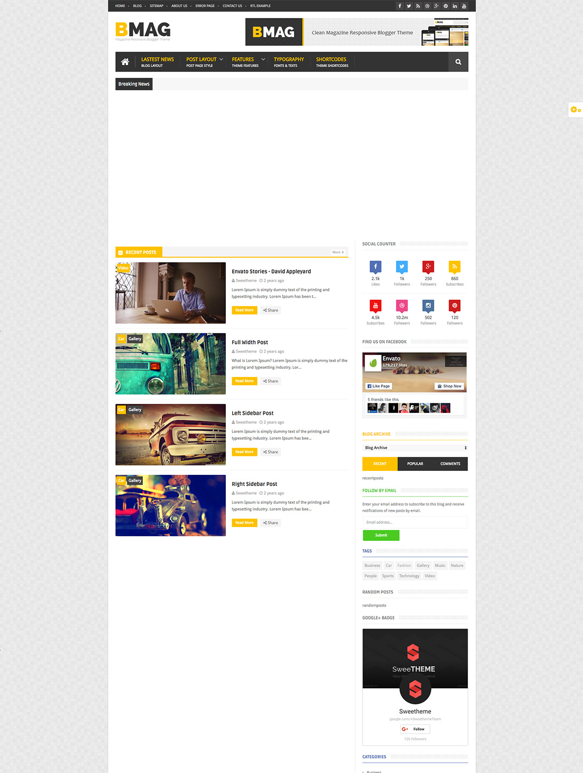 magazine blogger template