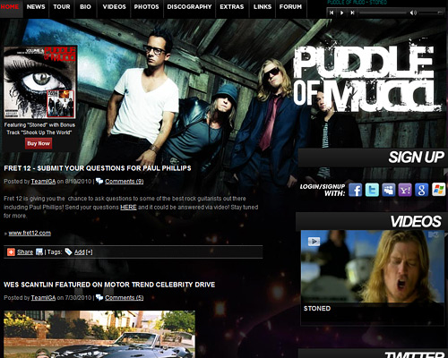 Puddle of mudd band website