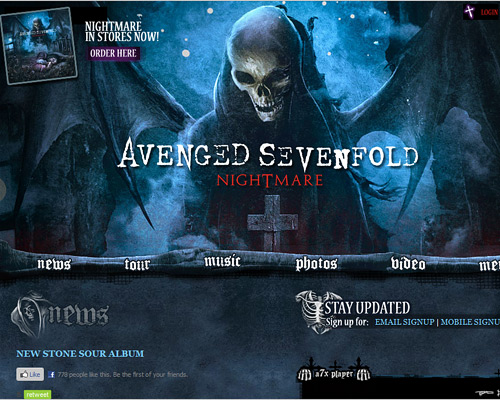 Avenged sevenfold band website