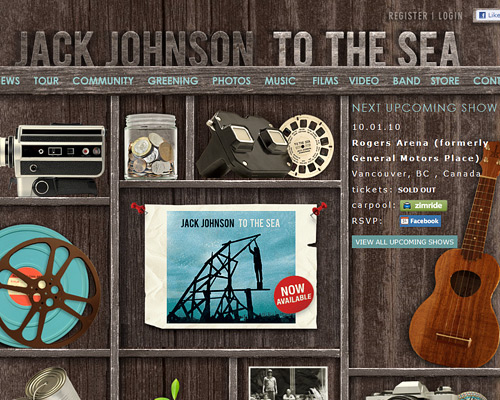 Jack Johnson band website