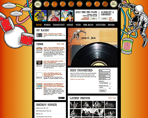 Pearl jam band website