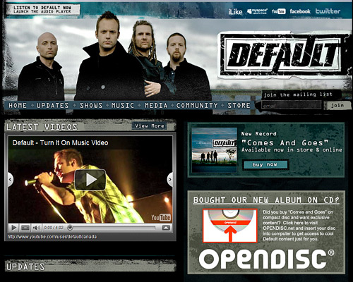 Default band website