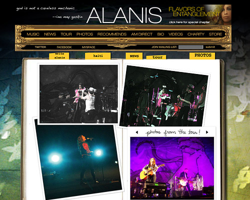 Alanis band website