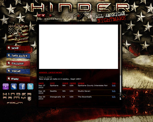 Hinder band website