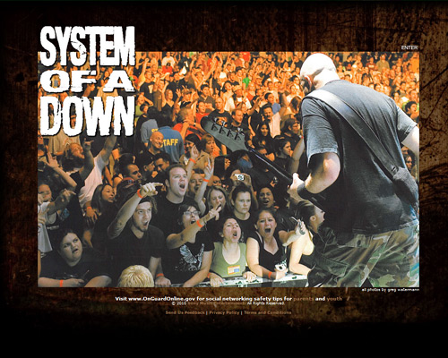 System of a down SOAD band website