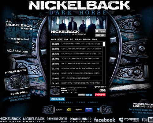 Nickleback band website