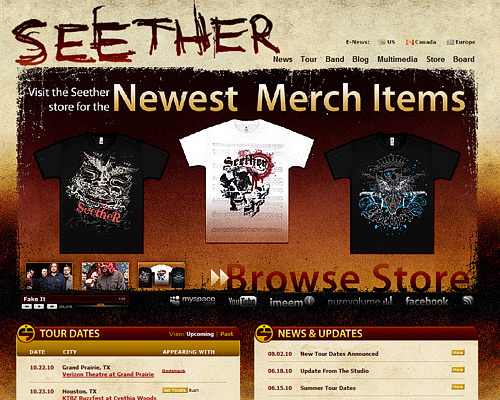 Seether band website