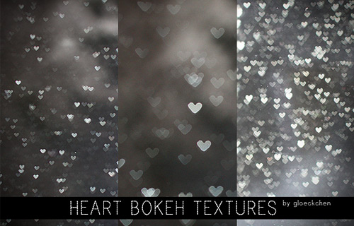 Grey heart bokeh texture