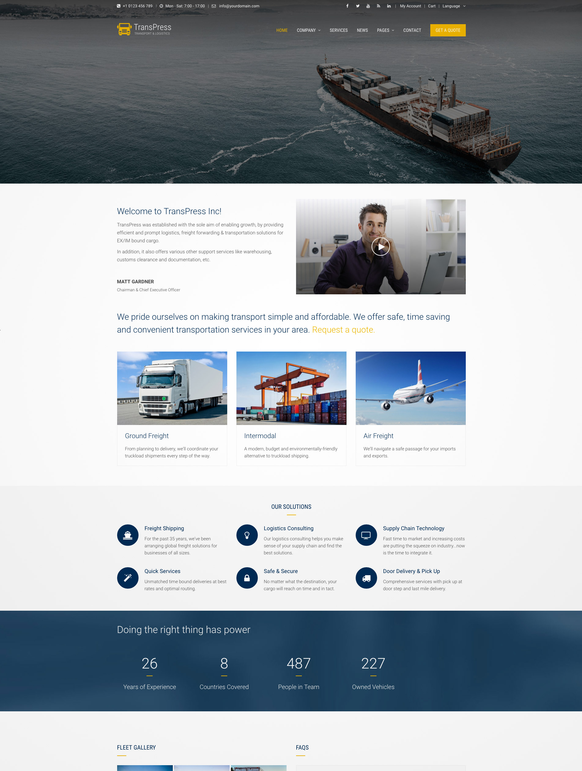 logistics themes wordpress