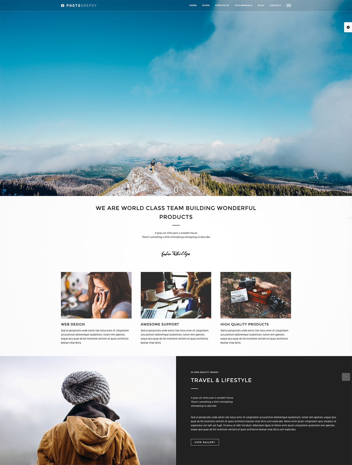 minimal photography wordpress