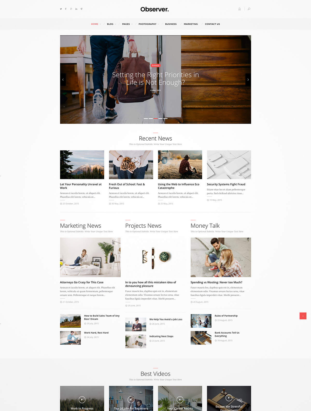 magazine minimal theme