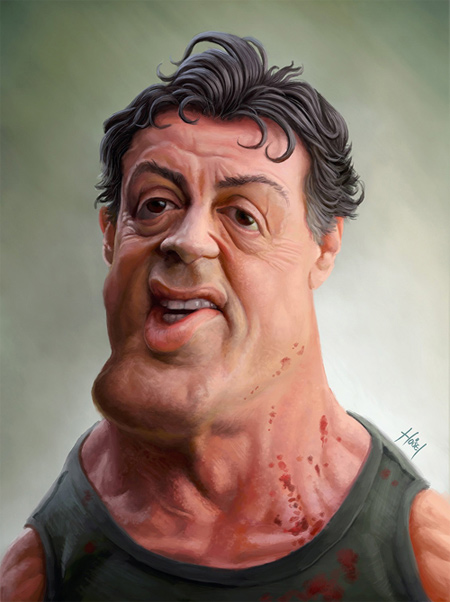 Sylvester Stallone caricature