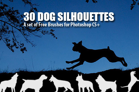 Dog Silhouettes - PS Brushes