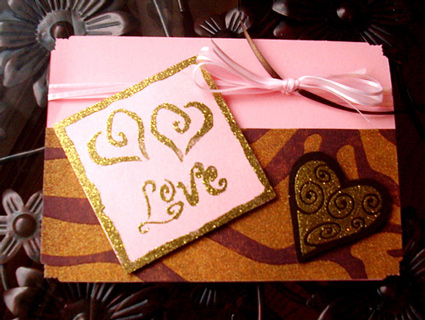 Popup Bronze and Gold Valentine’s Day Card