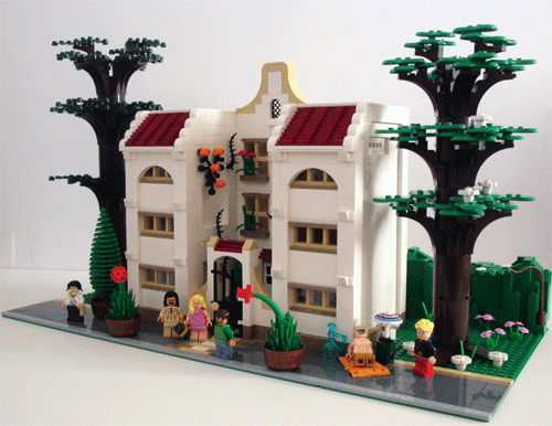 LEGO Modular Building Style MOC - Spanish Revival Apartments - Main view
