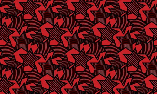 Red Funky Stars Pattern