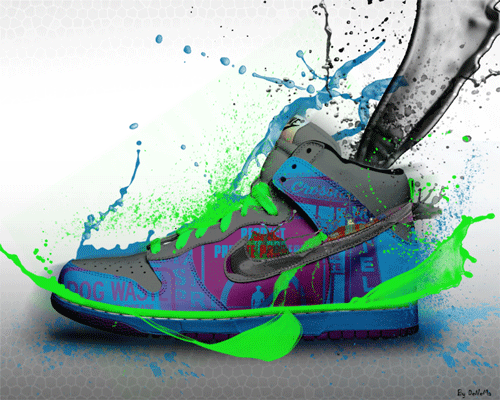 My version of Nike splatter