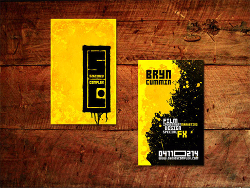 Business Card: Yellow on Black