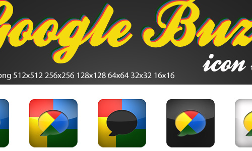 google buzz icons set by