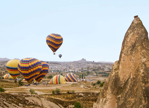 Balloons with Fairy Chimney in the Foreground