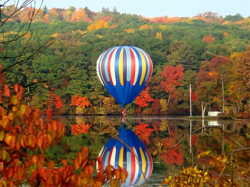 Balloon Skimming Lake Ripple