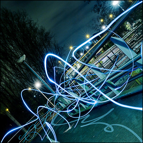 City lights long exposure photography