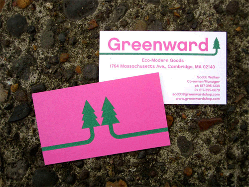 Business cards for Greenward Shop